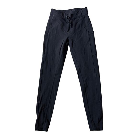 Alo Yoga Checkpoint Drawstring Leggings Black- XXS - Picture 2 of 4